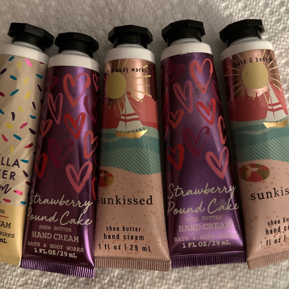 Bath & Body Works Hand Cream -Vanilla Butter, SunKissed-Strawberry Pound Cake(5)
